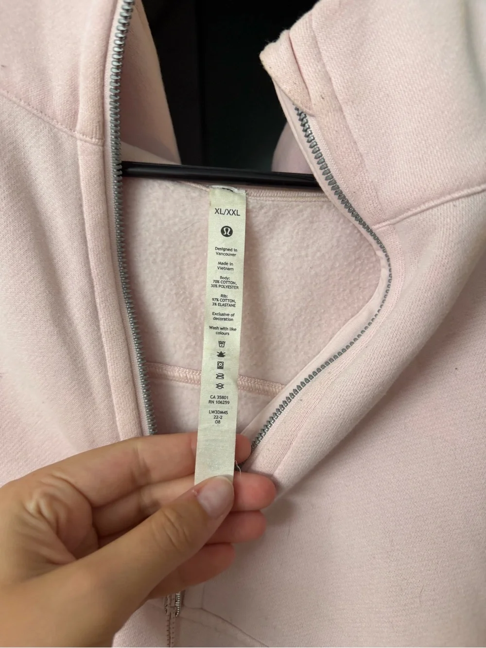 Light Pink lululemon Half-Zip scuba